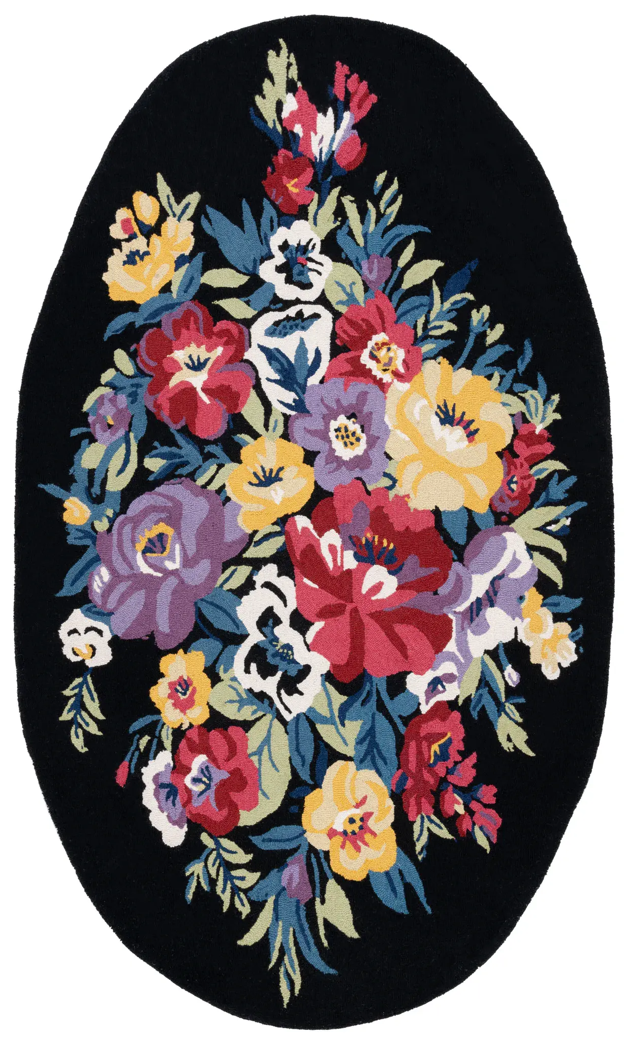 Chelsea Oval Floral Bouquet Hand-Tufted Wool Rug