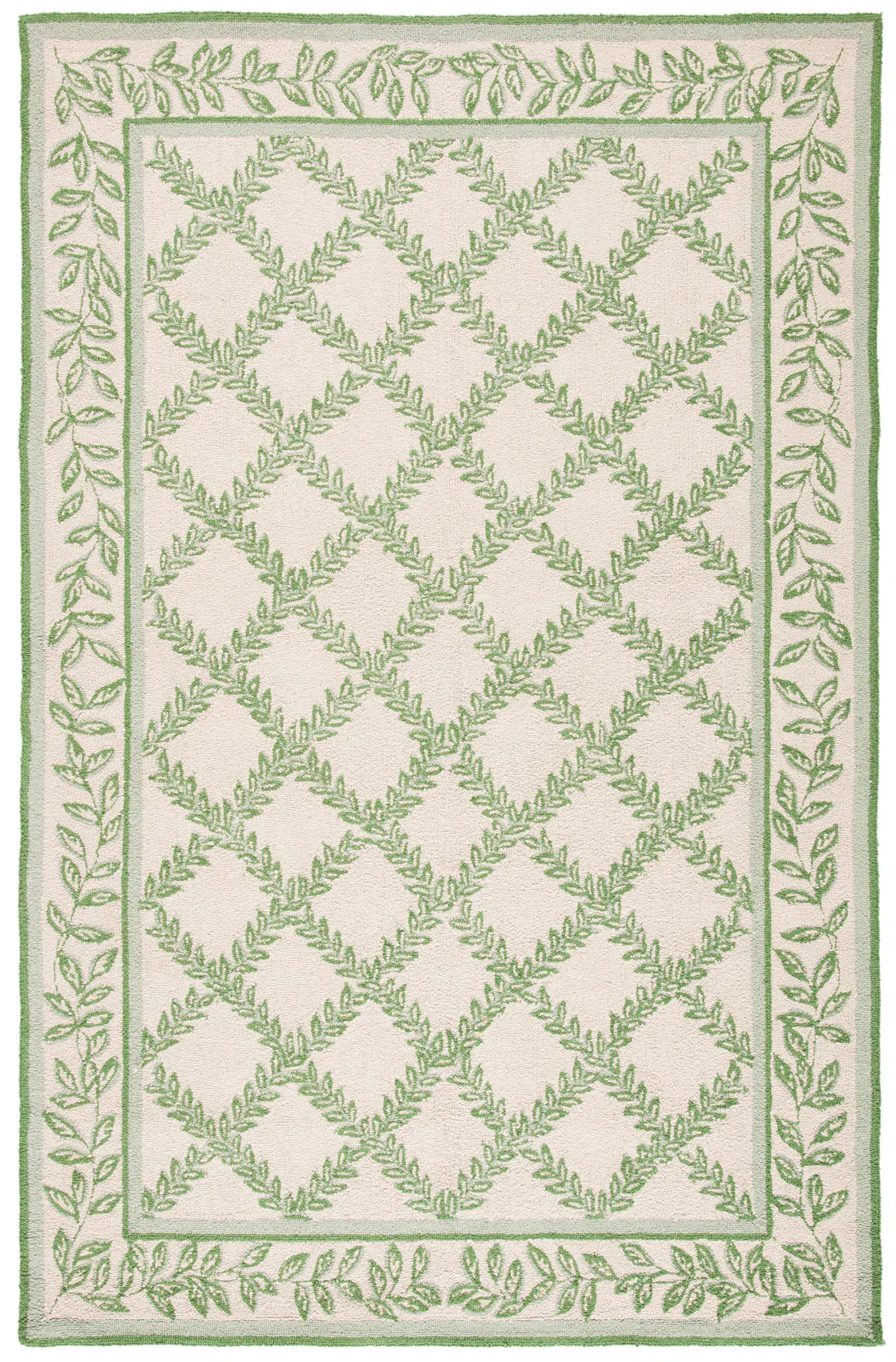 Chelsea Leaf Trellis Hand-Hooked Wool Rug