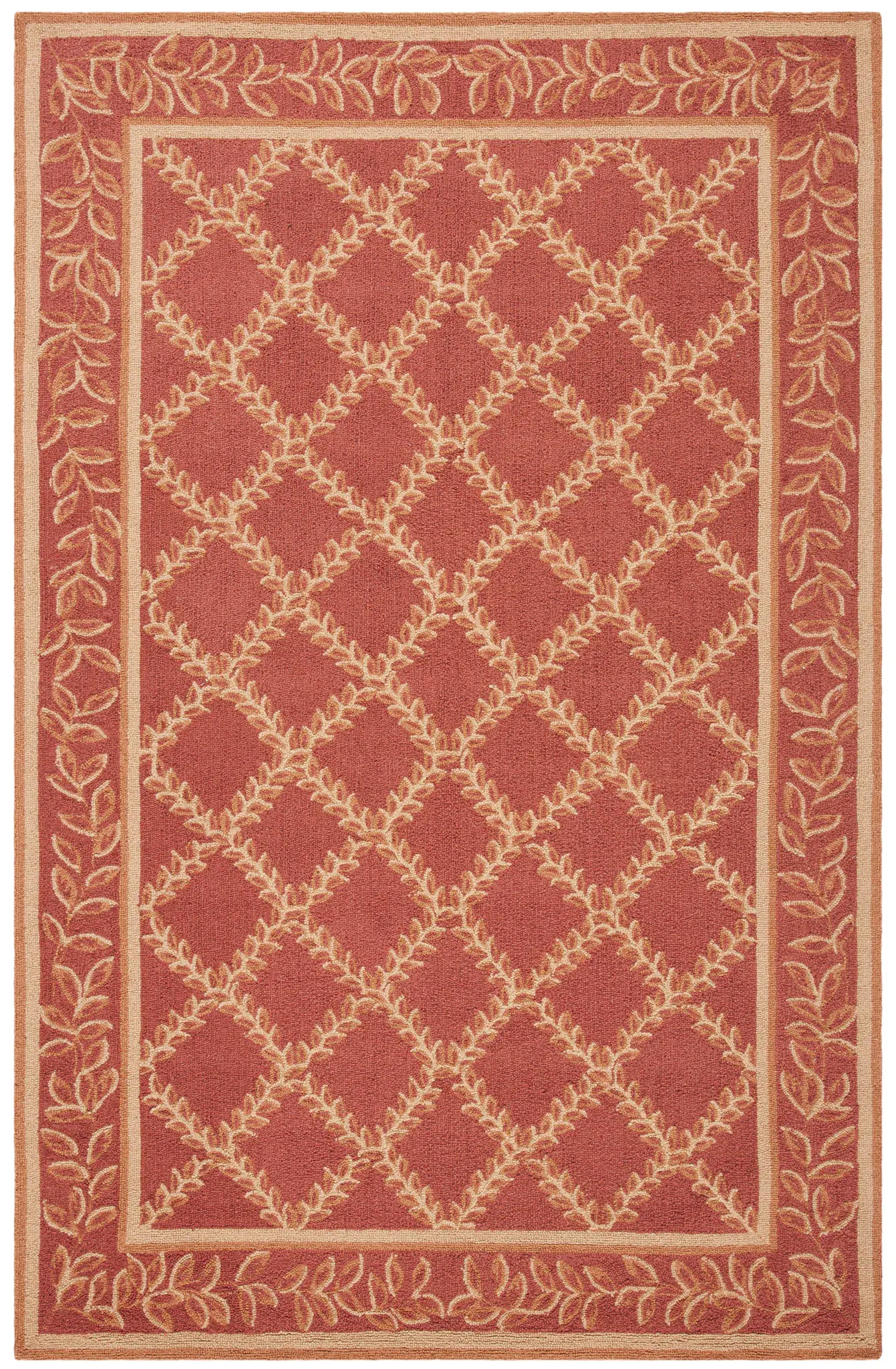 Chelsea Leaf Trellis Hand-Hooked Wool Rug