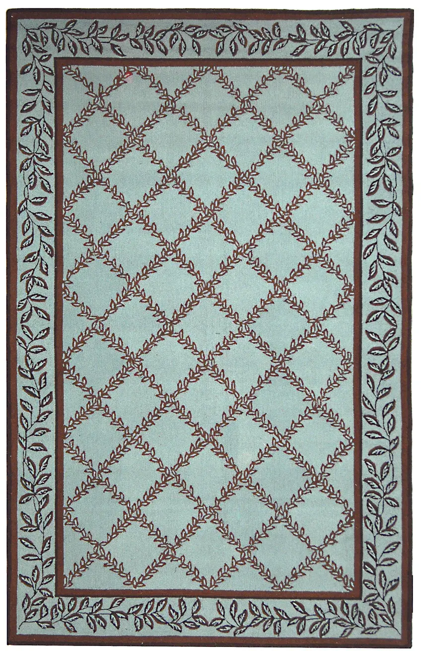 Chelsea Leaf Trellis Hand-Hooked Wool Rug