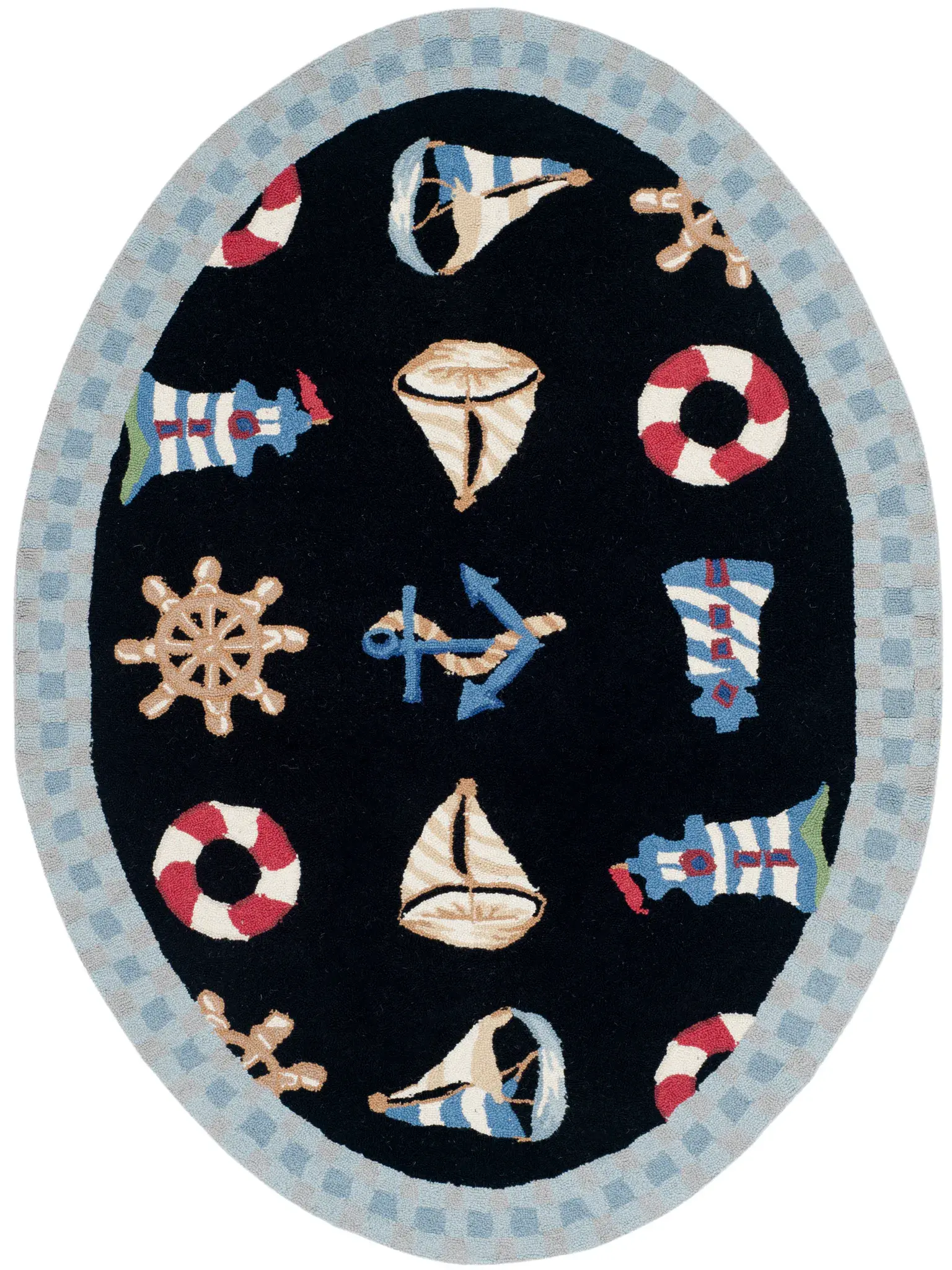 Chelsea Coastal Nautical Hand-Hooked Wool Rug