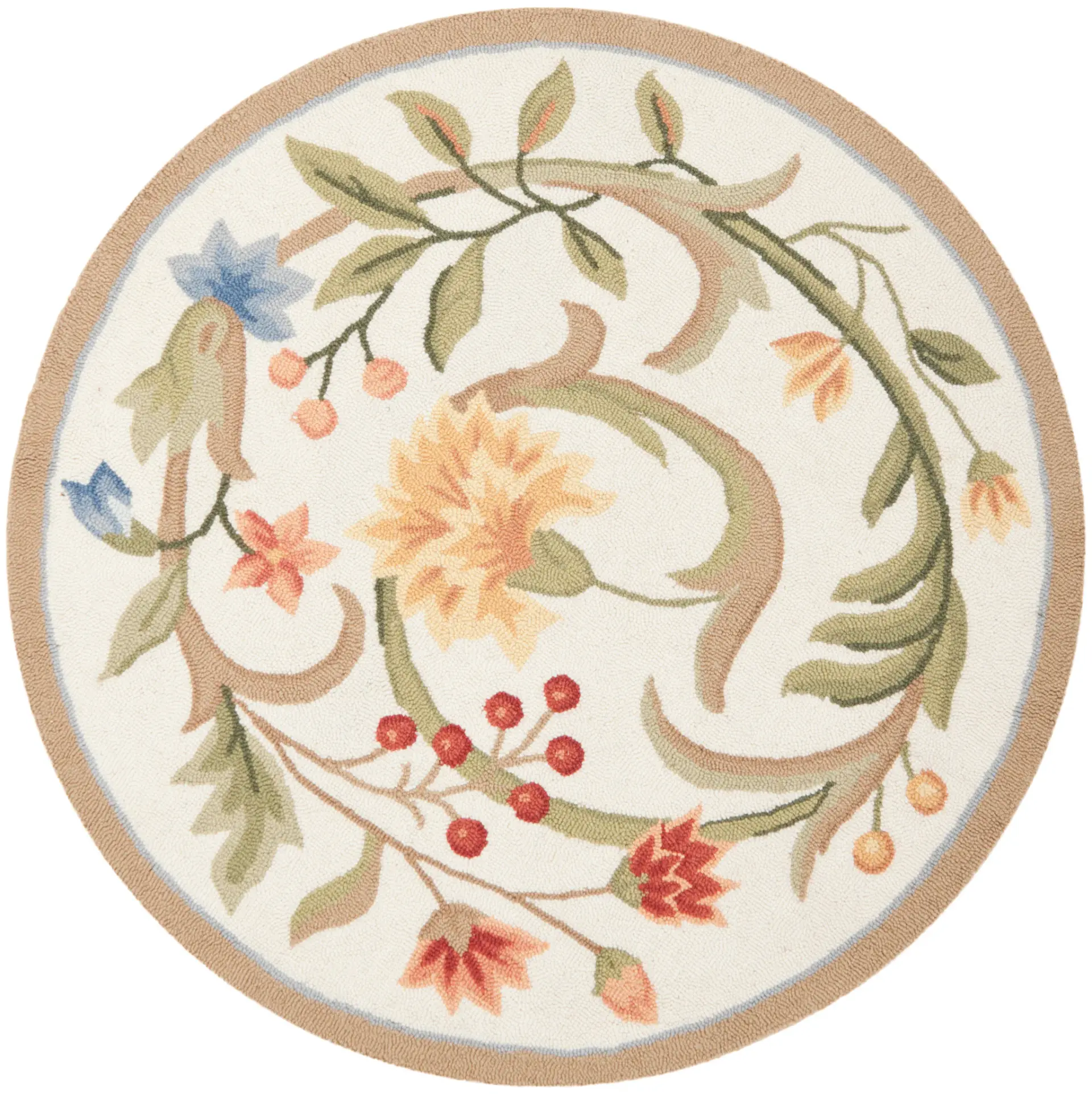 Chelsea Scrolling Floral Hand-Hooked Wool Rug