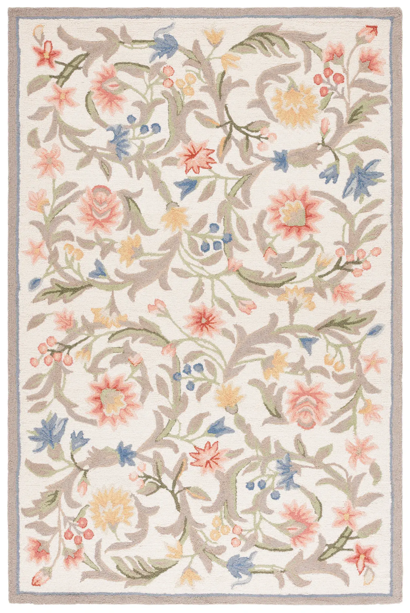 Chelsea Scrolling Floral Hand-Hooked Wool Rug