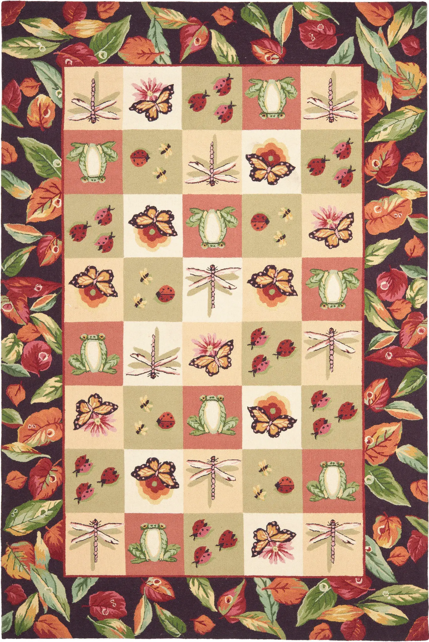 Chelsea Garden Grid Hand-Hooked Wool Rug