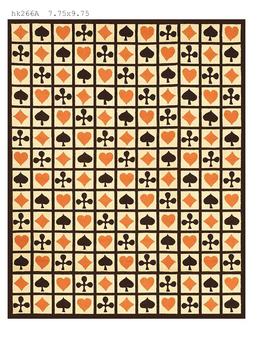 Chelsea Playing Card Hand-Hooked Wool Rug