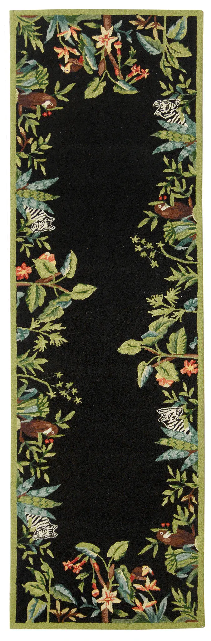 Chelsea Jungle Border Hand-Hooked Wool Rug