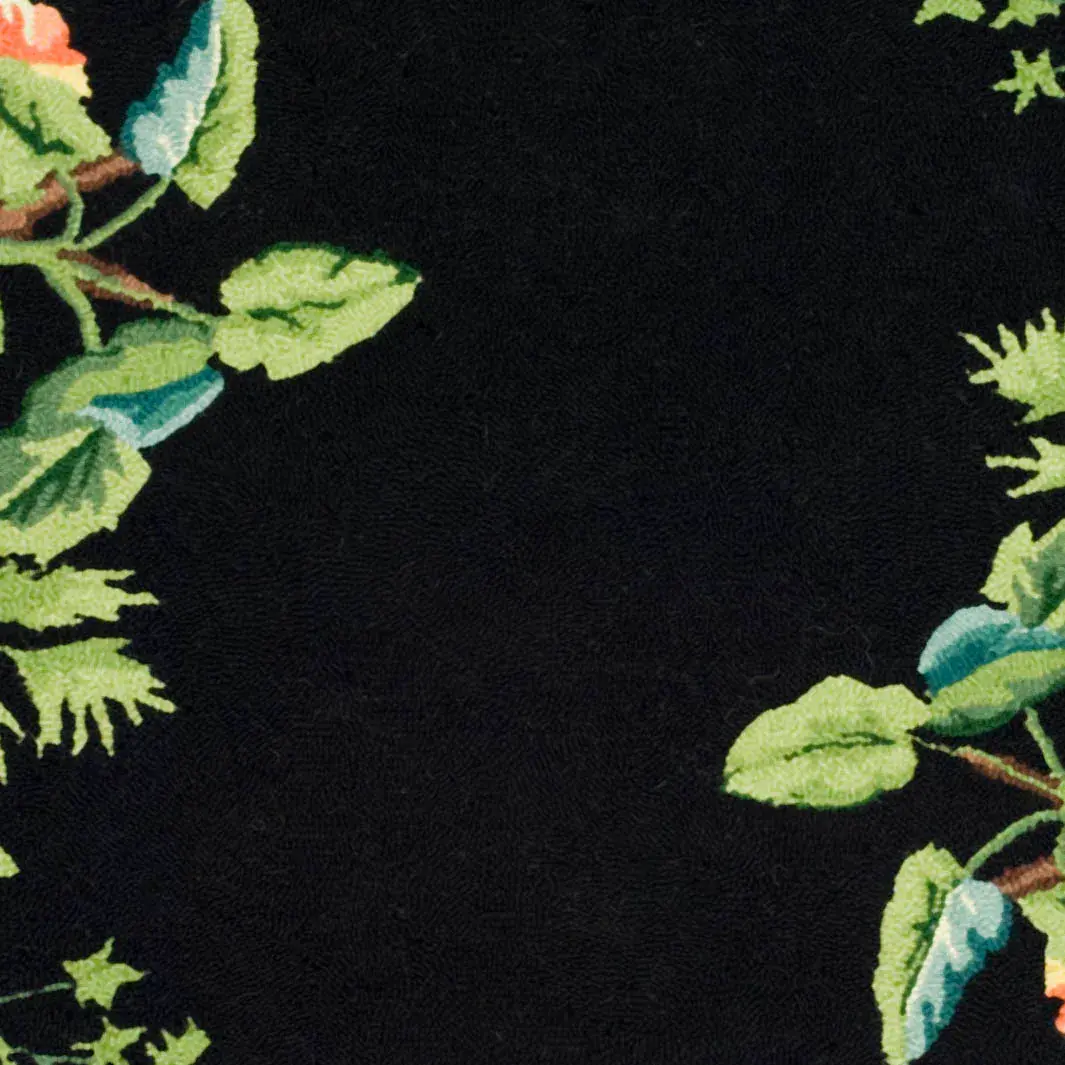 Chelsea Jungle Border Hand-Hooked Wool Rug