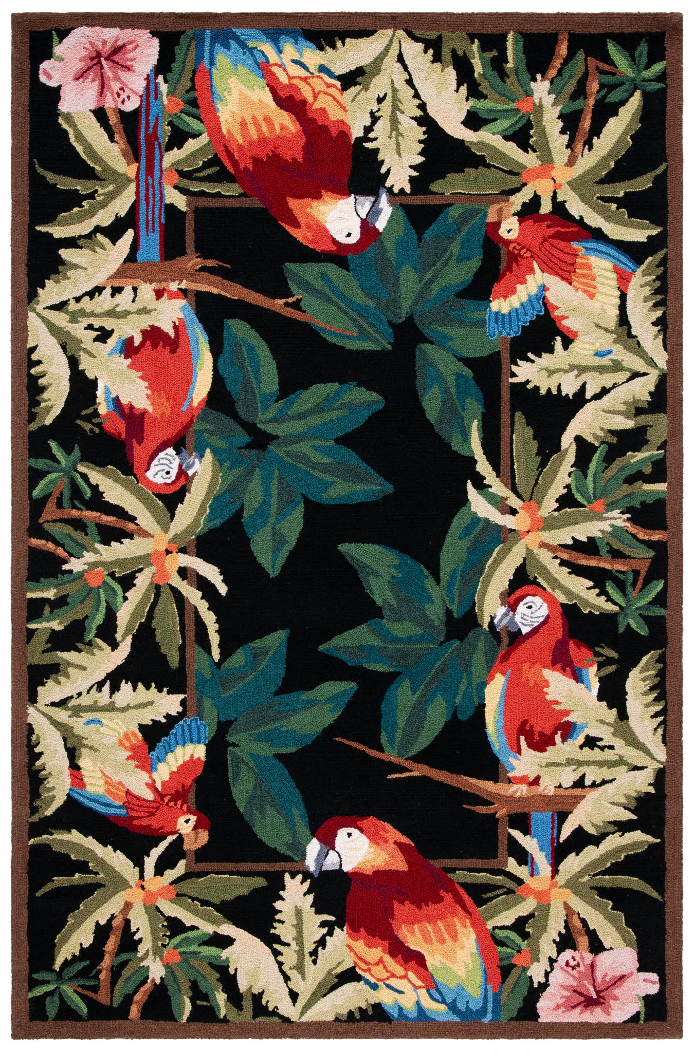 Chelsea Tropical Parrot Hand-Hooked Wool Rug