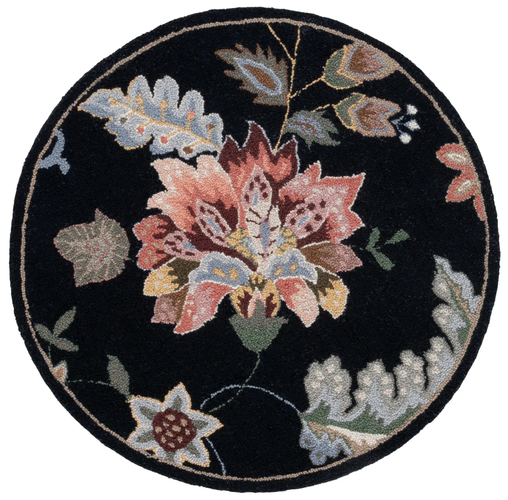 Chelsea Floral And Leaf Hand-Hooked Wool Rug