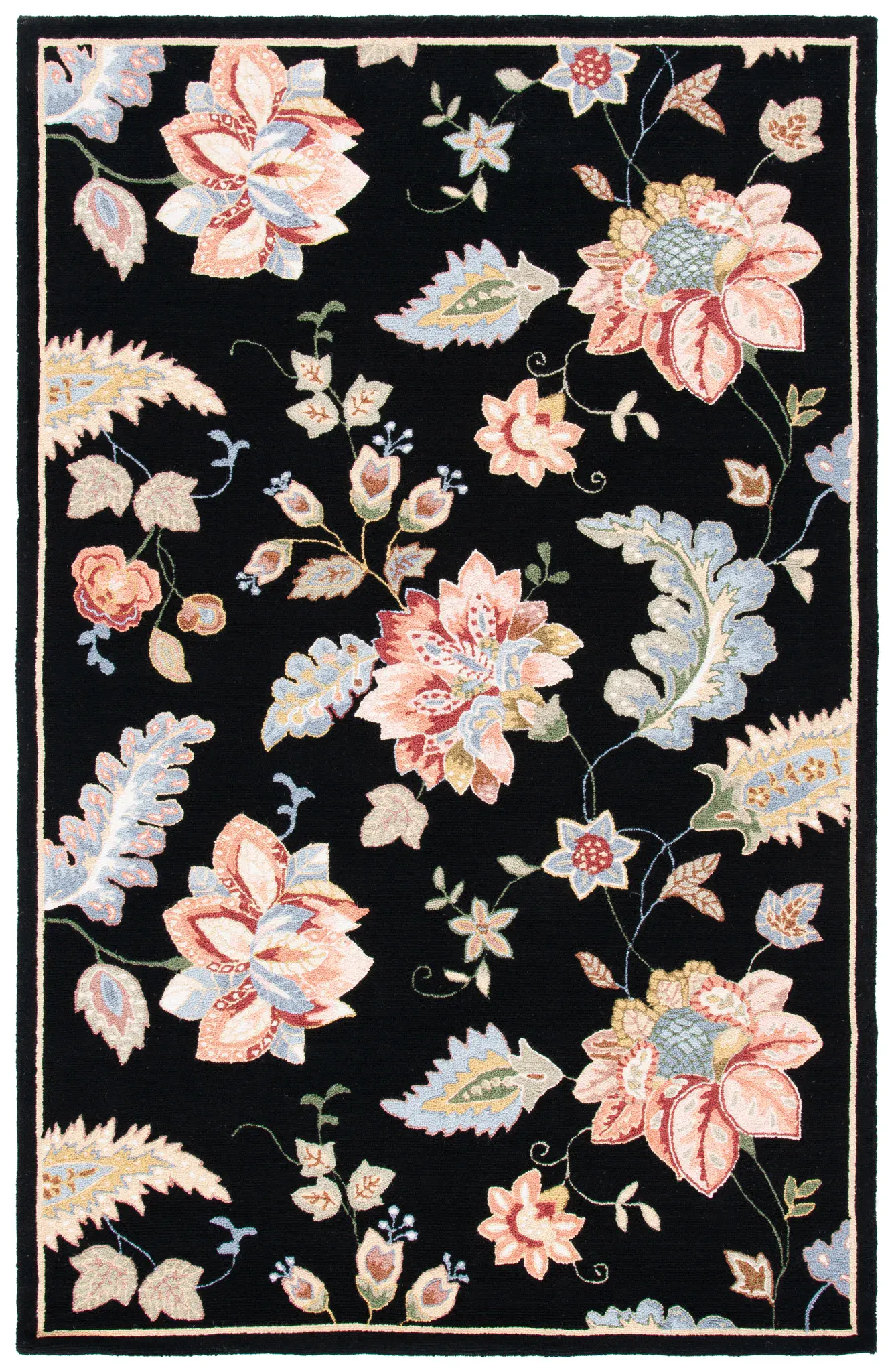 Chelsea Floral And Leaf Hand-Hooked Wool Rug