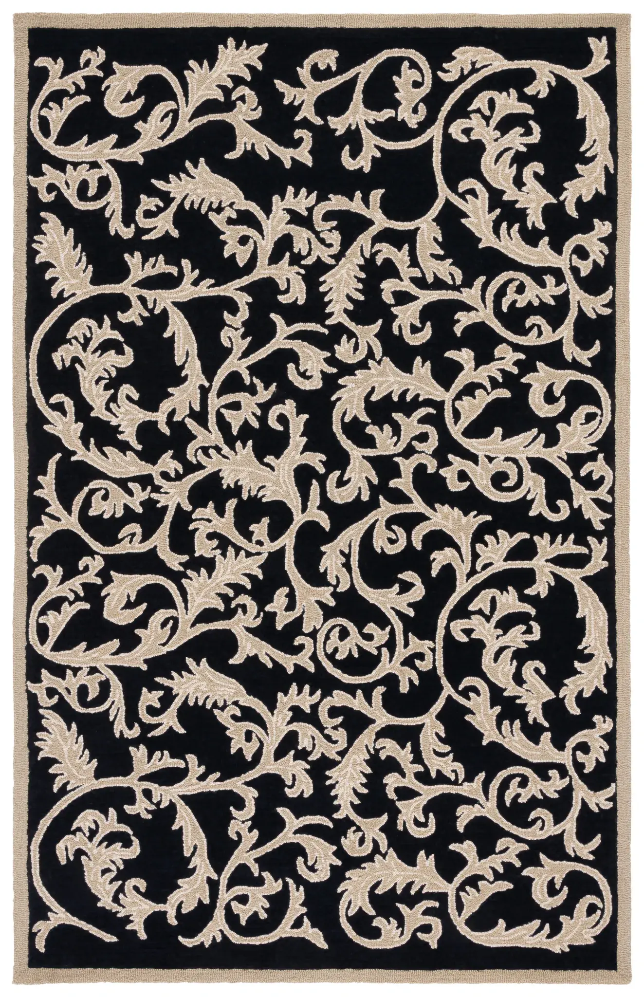 Chelsea Scrolling Foliage Hand-Hooked Wool Rug