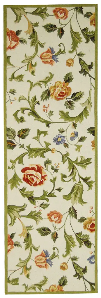 Chelsea Floral Vines Hand-Hooked Wool Rug