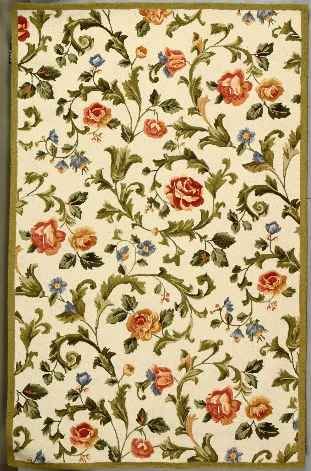 Chelsea Floral Vines Hand-Hooked Wool Rug