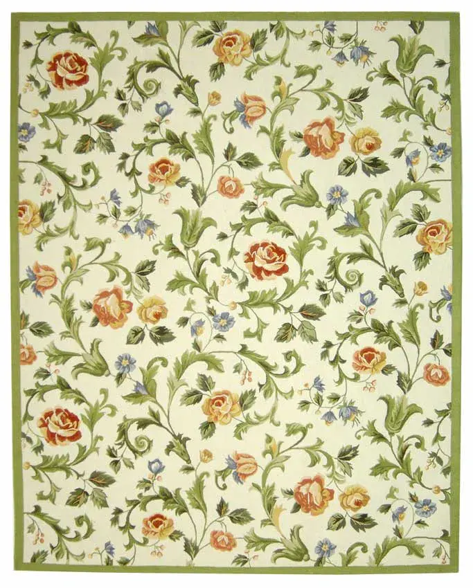 Chelsea Floral Vines Hand-Hooked Wool Rug