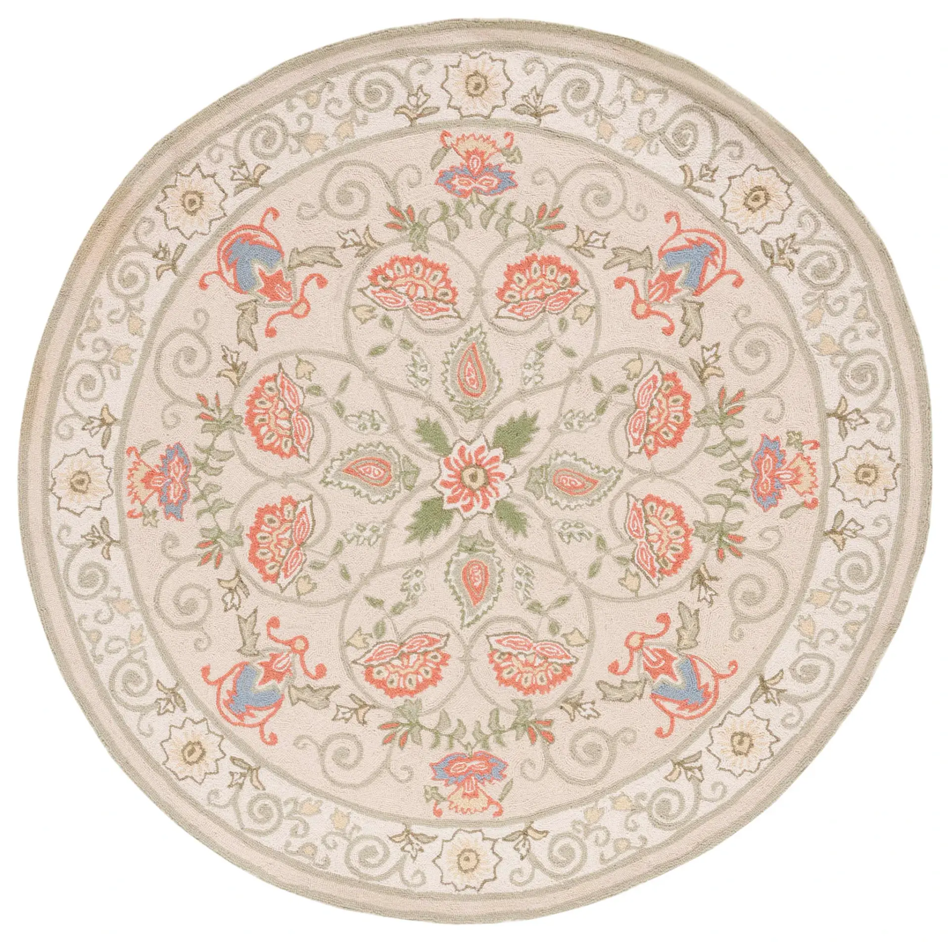 Chelsea Scrolling Medallion Hand-Hooked Wool Rug
