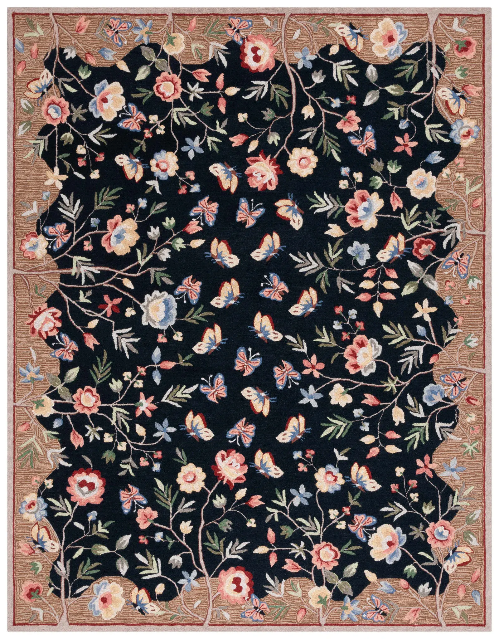 Chelsea Floral And Butterfly Hand-Tufted Wool Rug