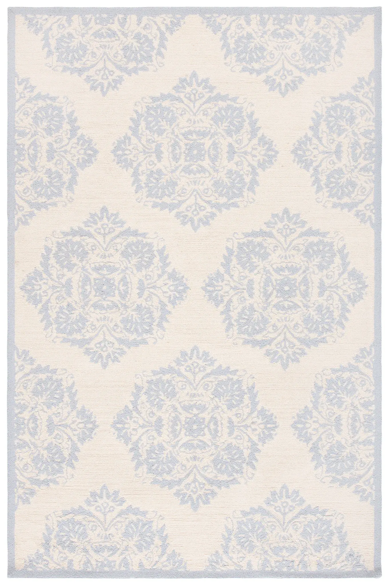 Chelsea Damask Palmette Hand-Hooked Wool Rug