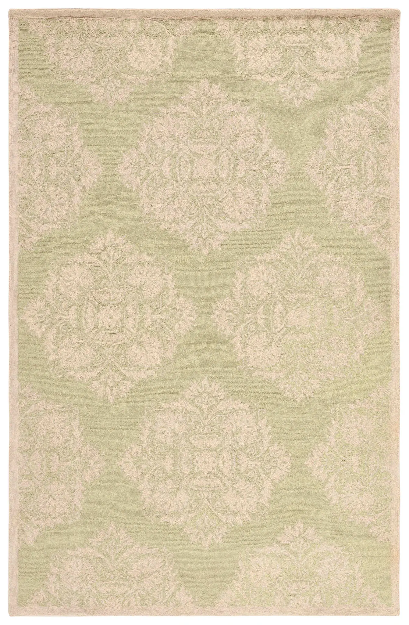 Chelsea Damask Palmette Hand-Hooked Wool Rug