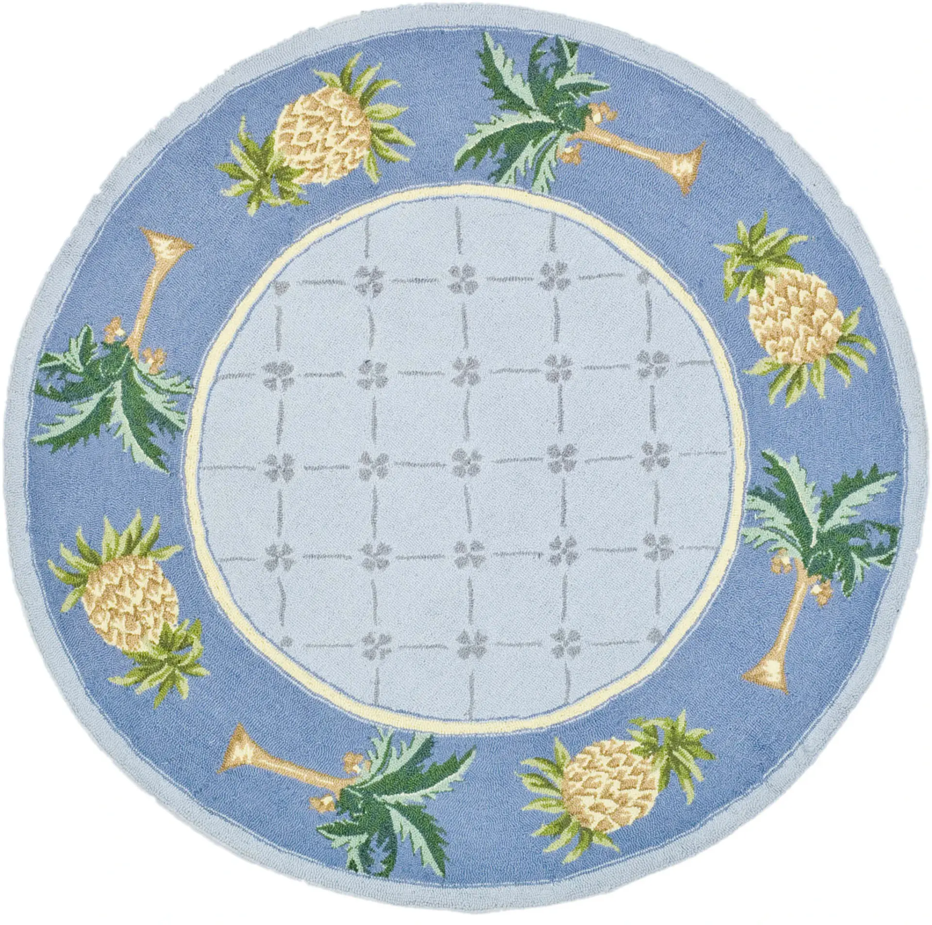 Chelsea Pineapple And Palm Tree Hand-Hooked Wool Rug