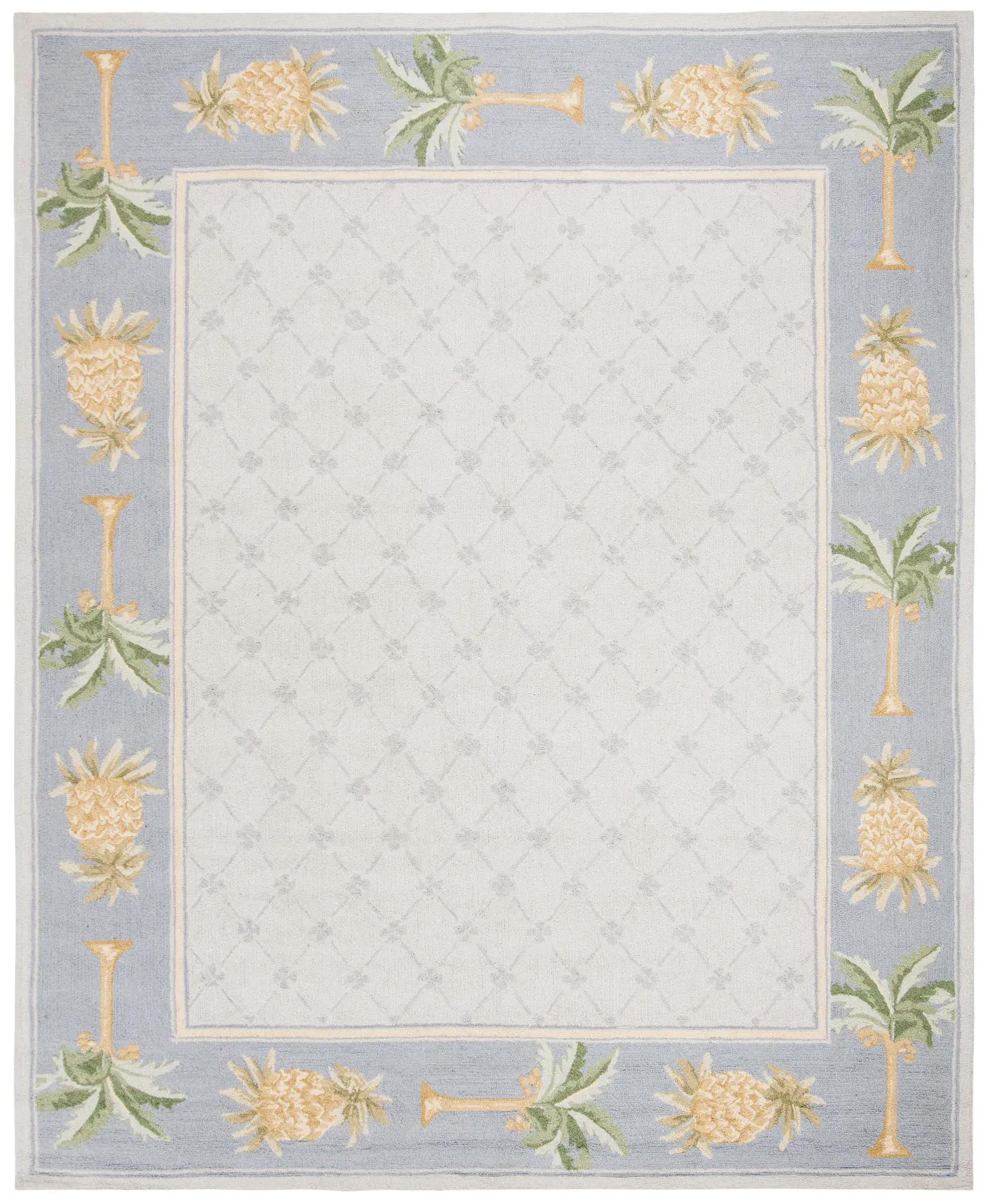 Chelsea Pineapple And Palm Tree Hand-Hooked Wool Rug