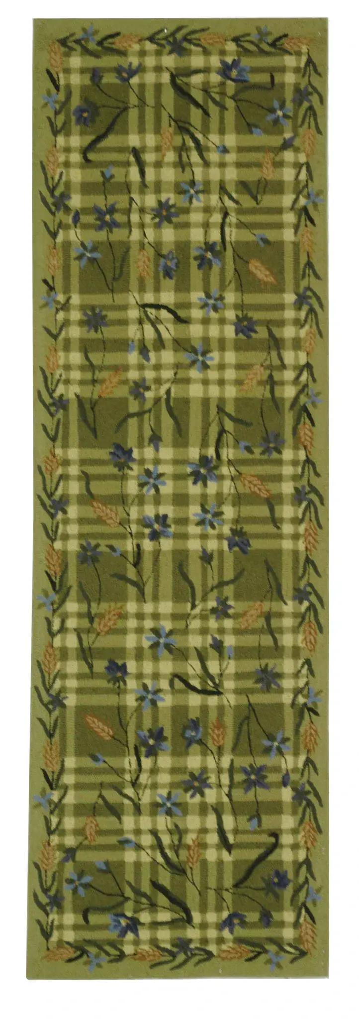 Chelsea Plaid Floral Hand-Hooked Wool Rug