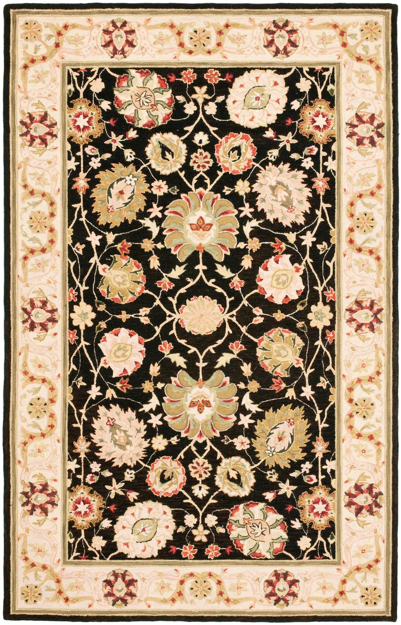 Chelsea Palmette Floral Hand-Hooked Wool Rug