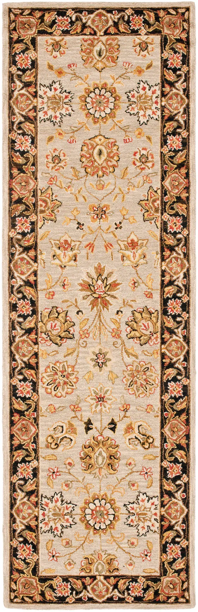 Chelsea Oval Floral Bordered Hand-Hooked Wool Rug