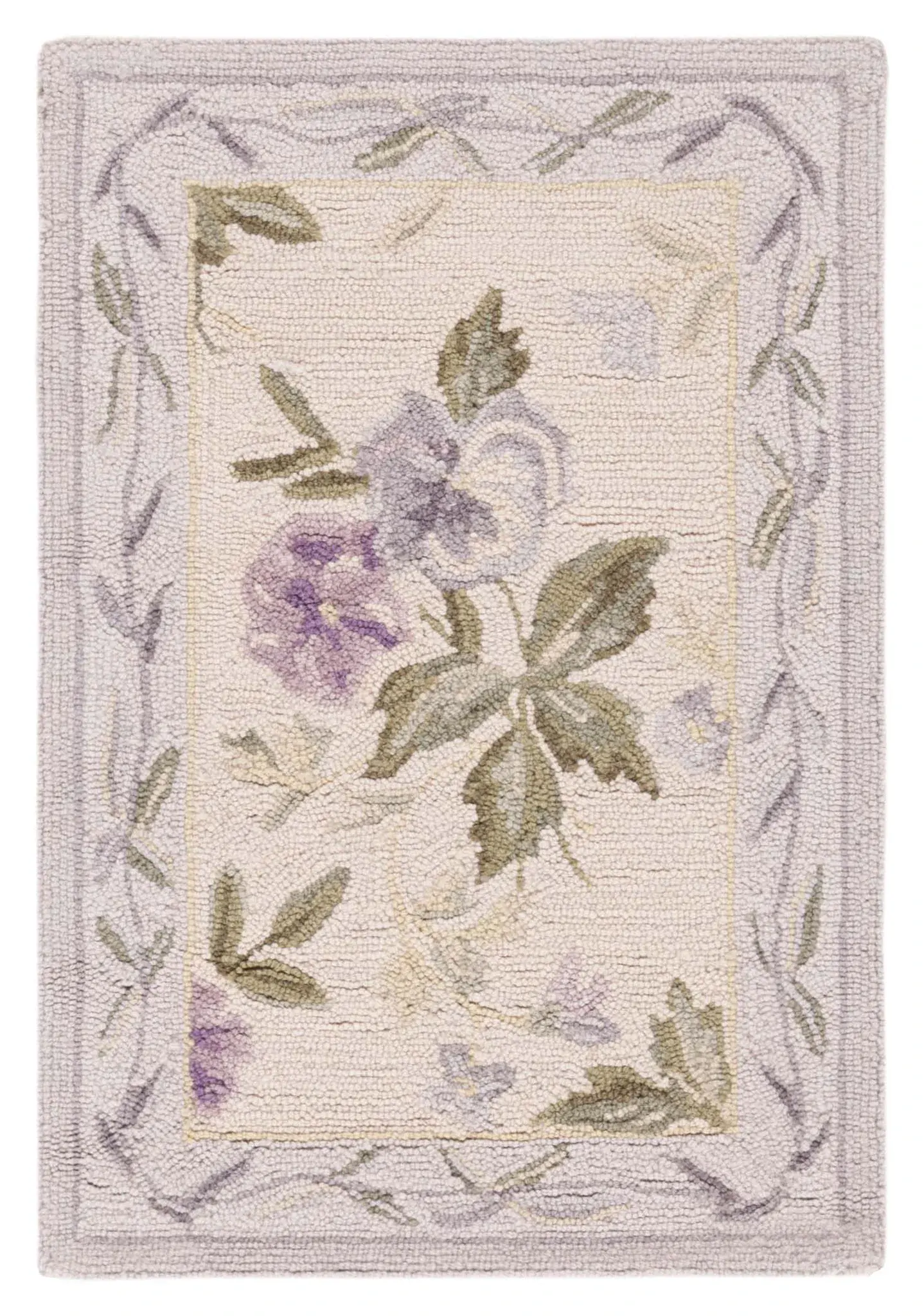 Chelsea Cottage Floral Bordered Hand-Hooked Wool Rug