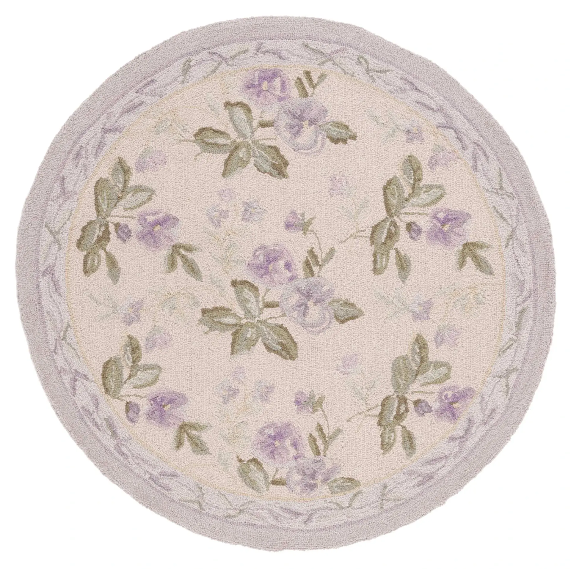 Chelsea Cottage Floral Bordered Hand-Hooked Wool Rug