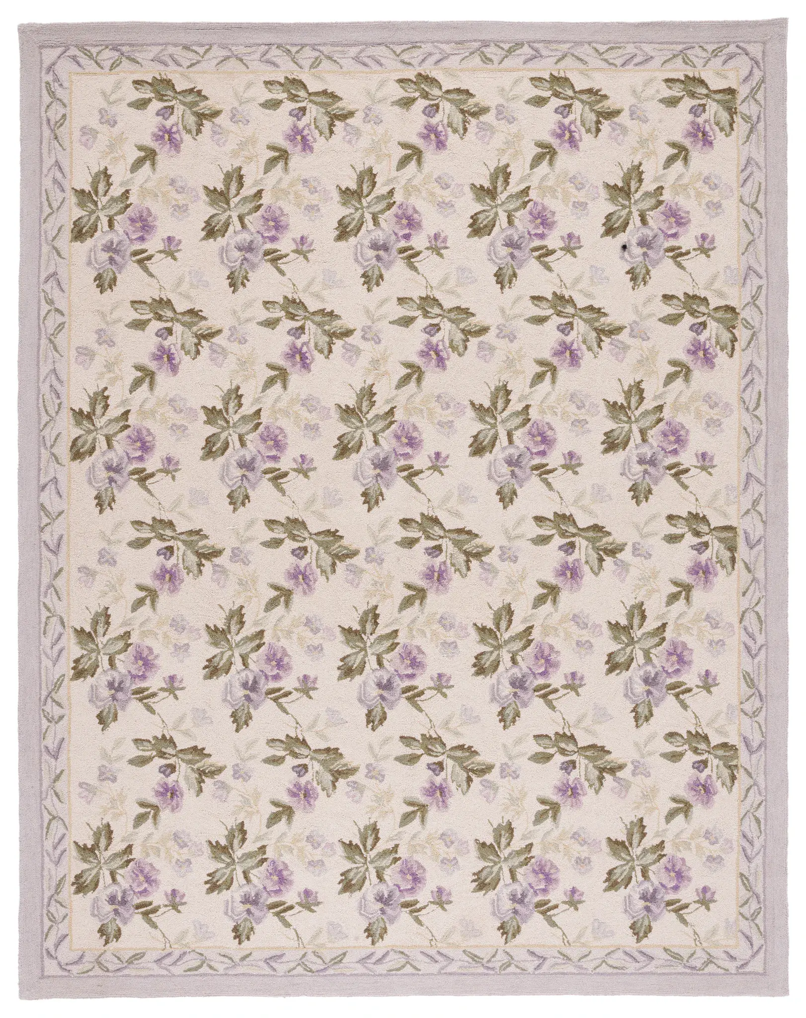 Chelsea Cottage Floral Bordered Hand-Hooked Wool Rug
