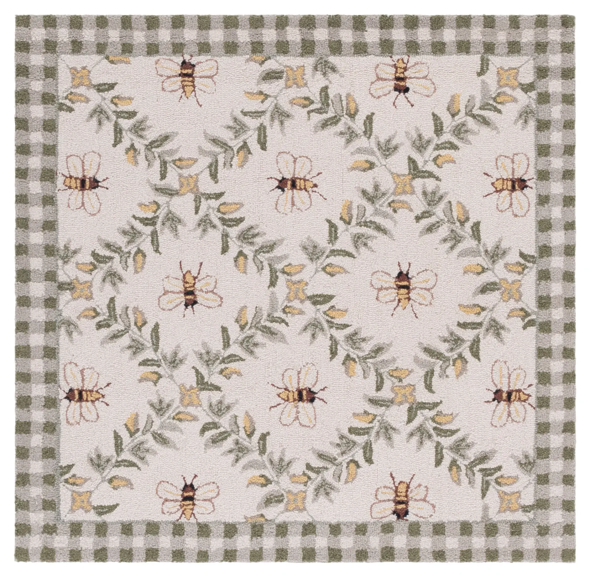 Chelsea Bee And Vine Trellis Hand-Hooked Wool Rug