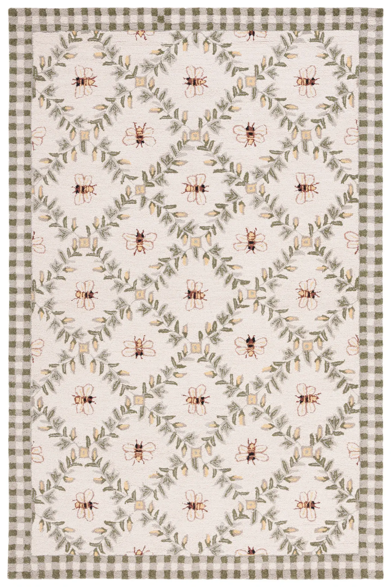 Chelsea Bee And Vine Trellis Hand-Hooked Wool Rug