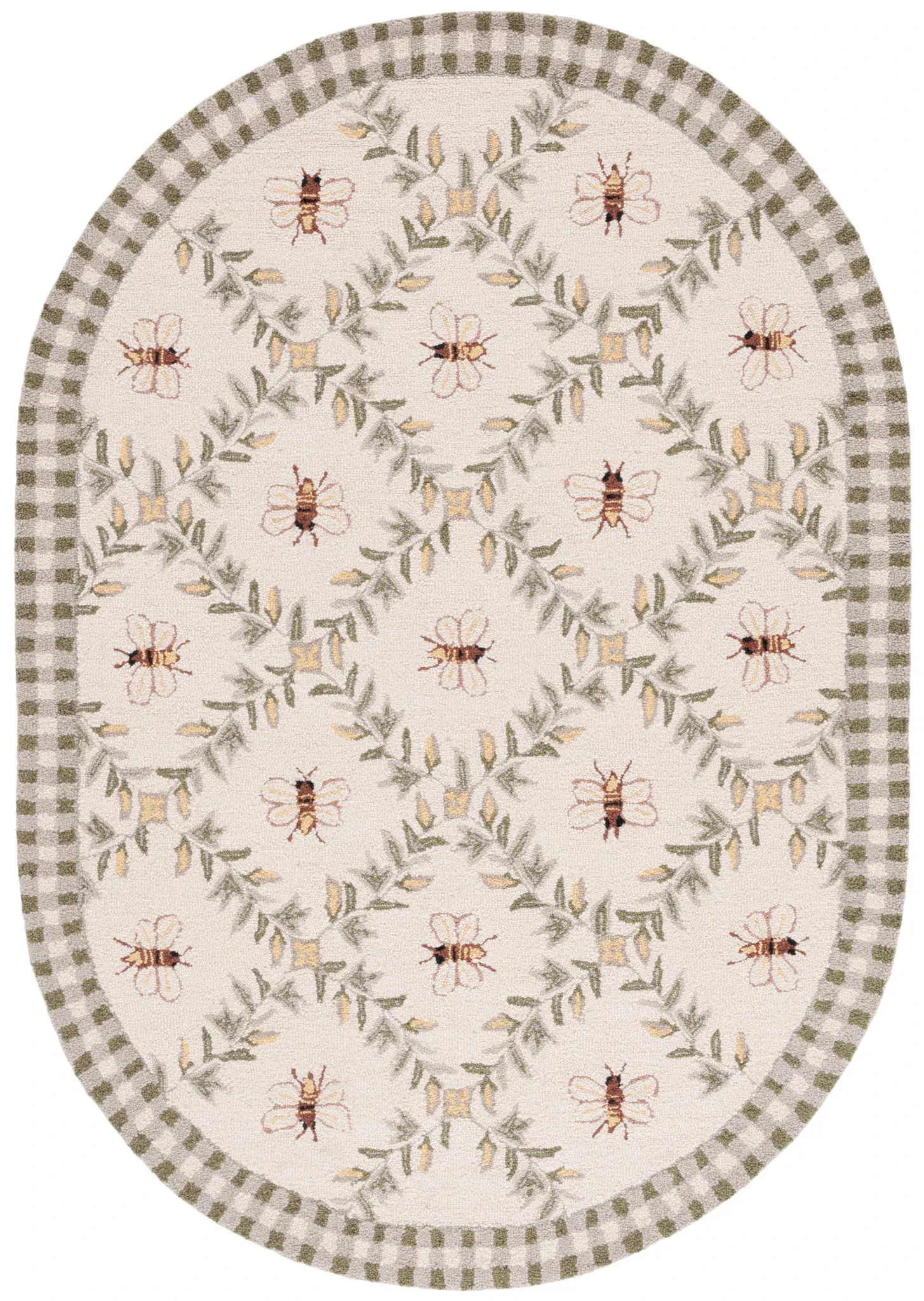 Chelsea Bee And Vine Trellis Hand-Hooked Wool Rug