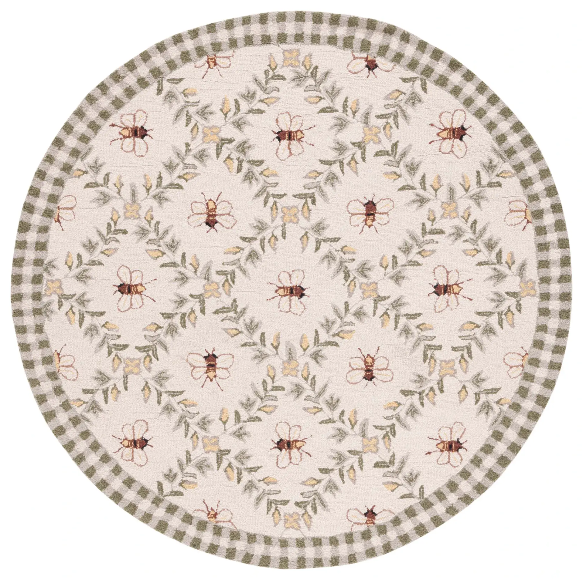 Chelsea Bee And Vine Trellis Hand-Hooked Wool Rug