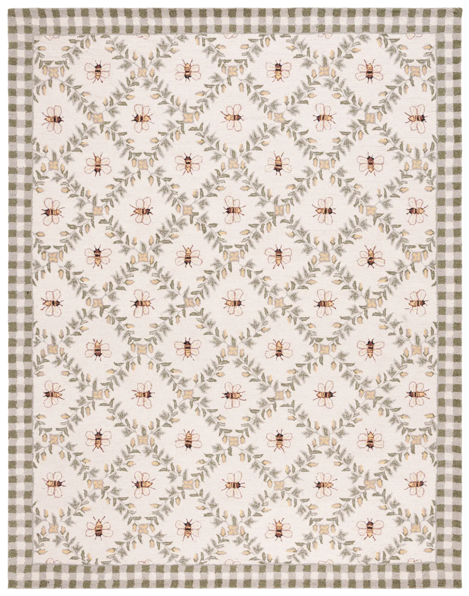 Chelsea Bee And Vine Trellis Hand-Hooked Wool Rug