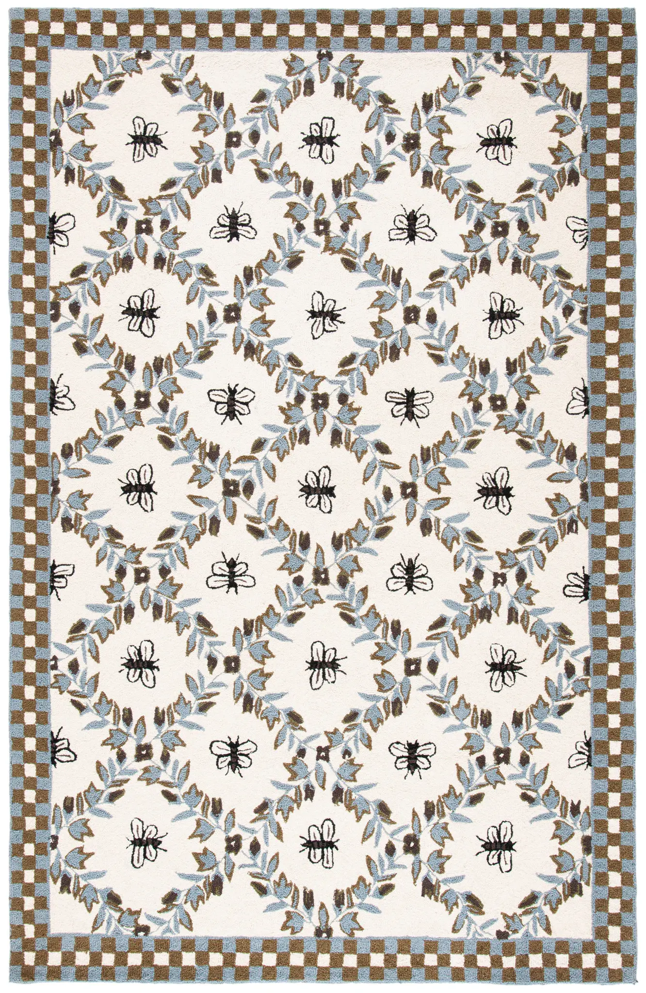 Chelsea Bee And Vine Trellis Hand-Hooked Wool Rug