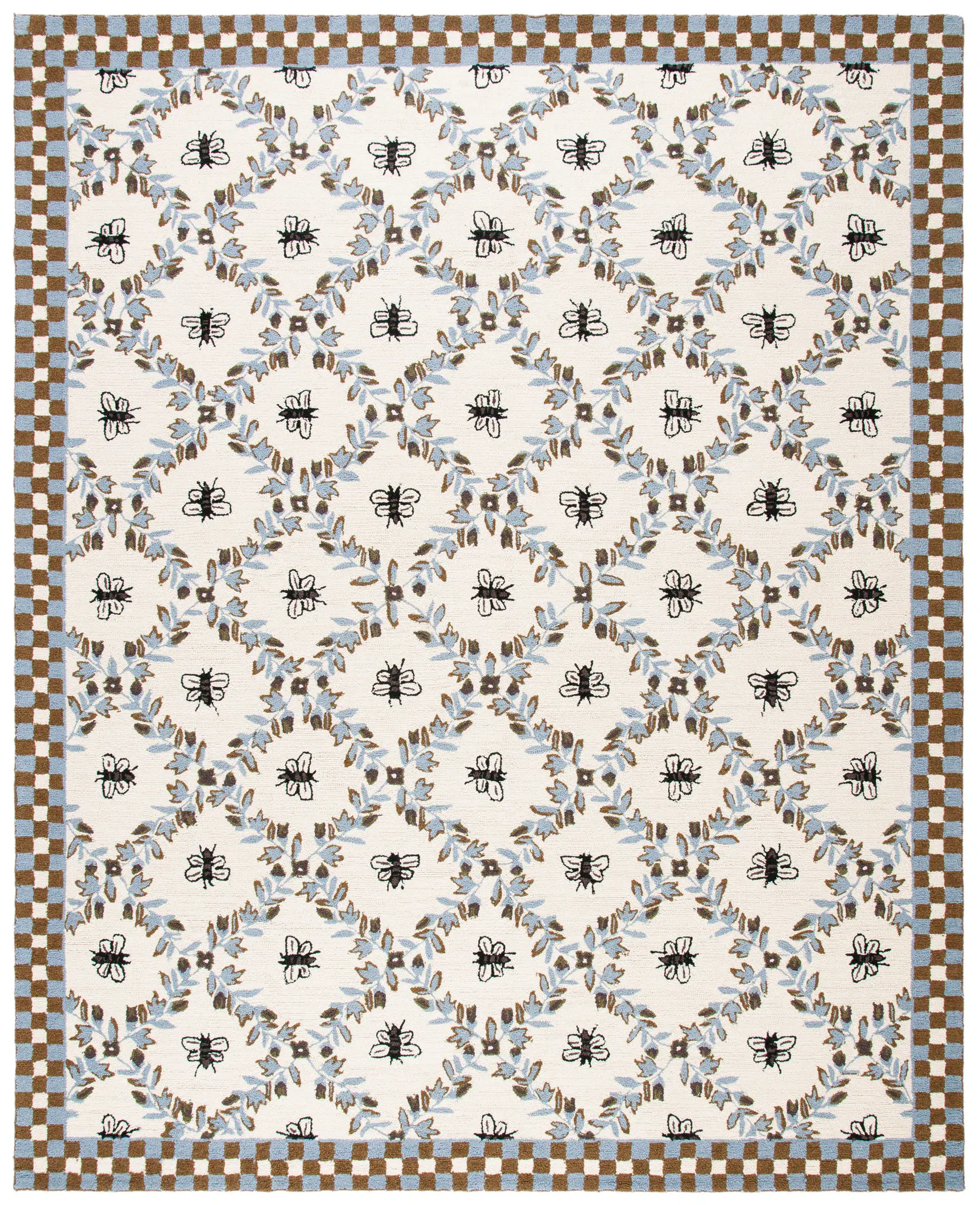 Chelsea Bee And Vine Trellis Hand-Hooked Wool Rug