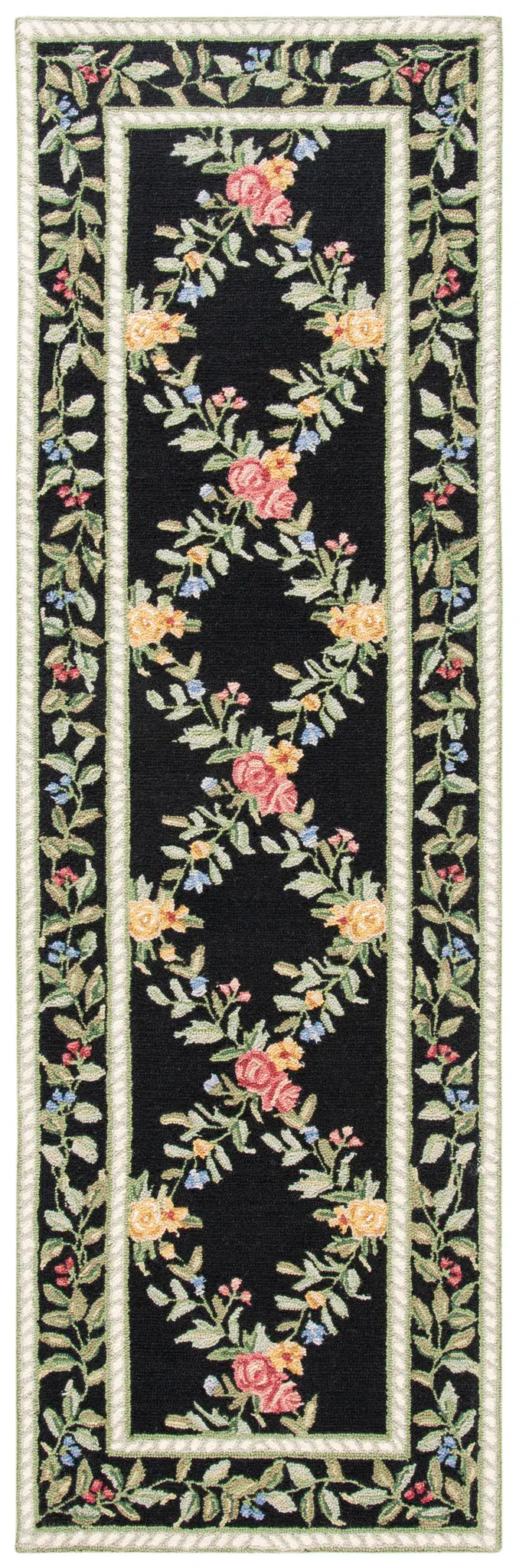 Chelsea Floral Trellis Hand-Hooked Wool Rug