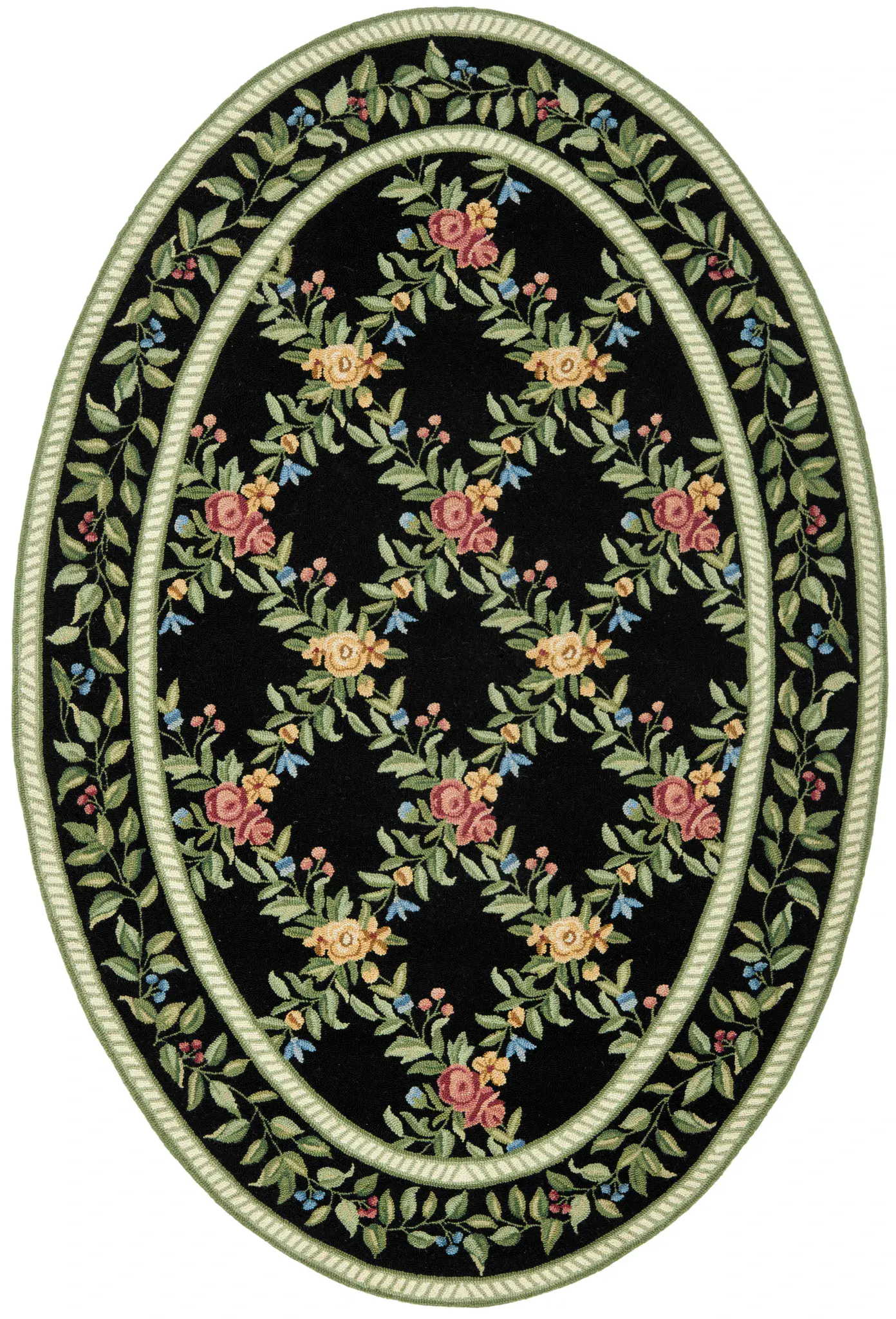 Chelsea Floral Trellis Hand-Hooked Wool Rug