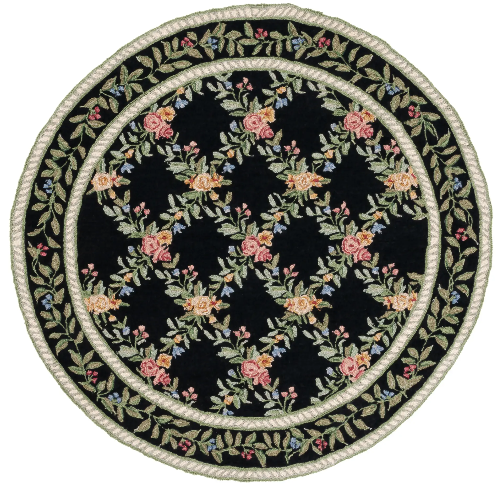 Chelsea Floral Trellis Hand-Hooked Wool Rug