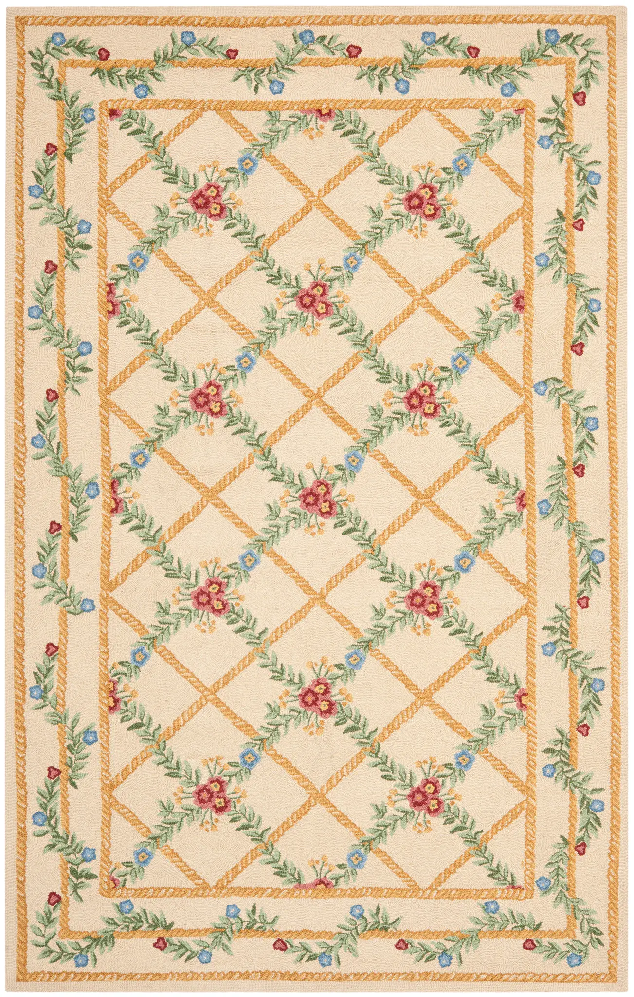 Chelsea Garden Lattice Hand-Hooked Wool Rug