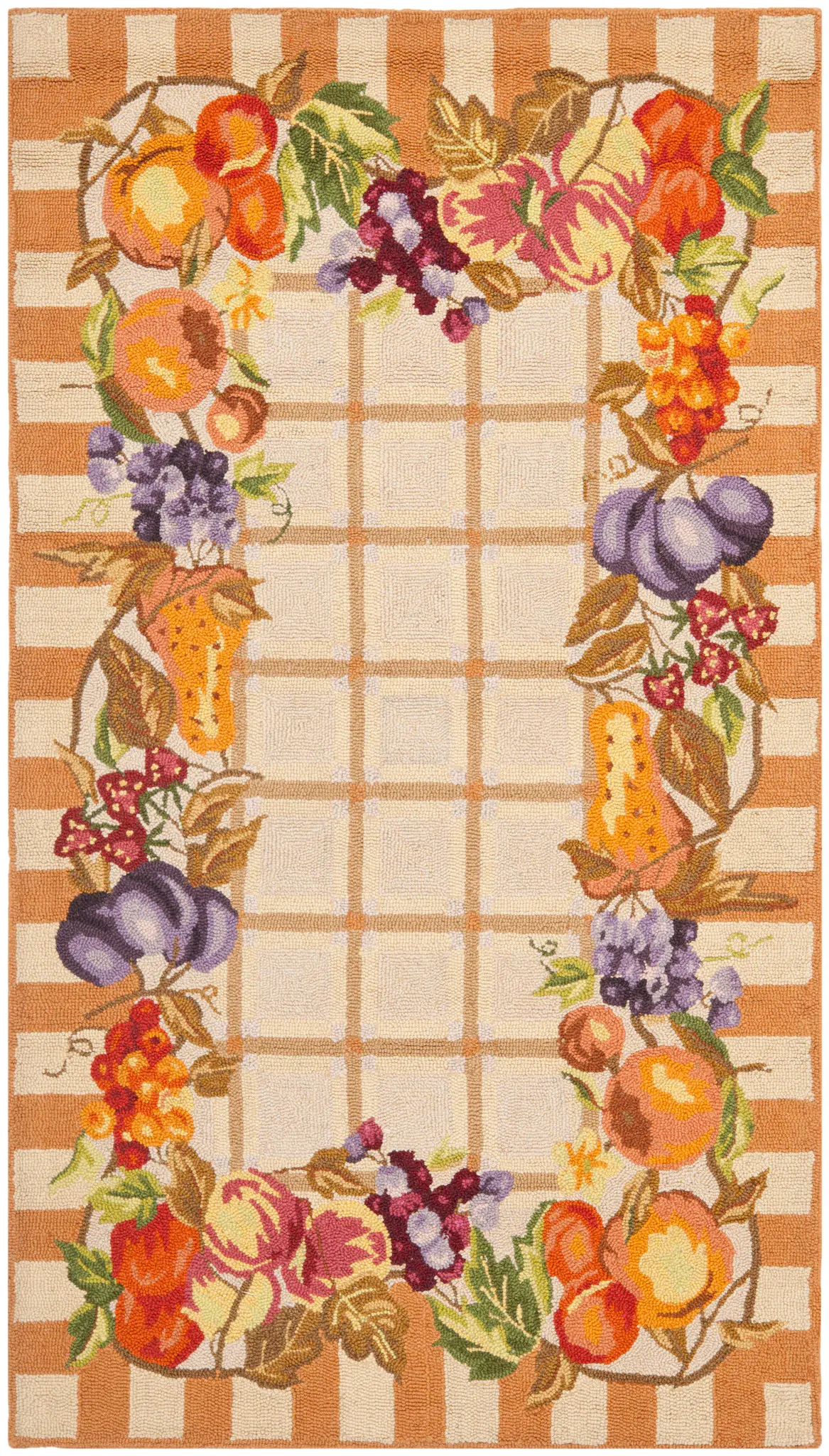 Chelsea Fruit Border Hand-Hooked Wool Rug