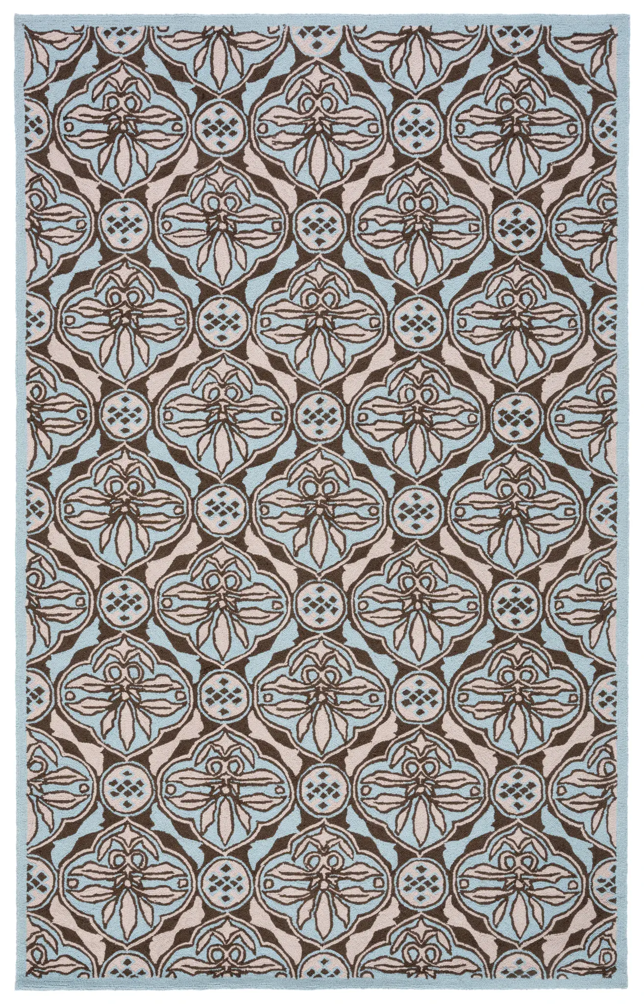 Chelsea Damask Lattice Hand-Hooked Wool Rug