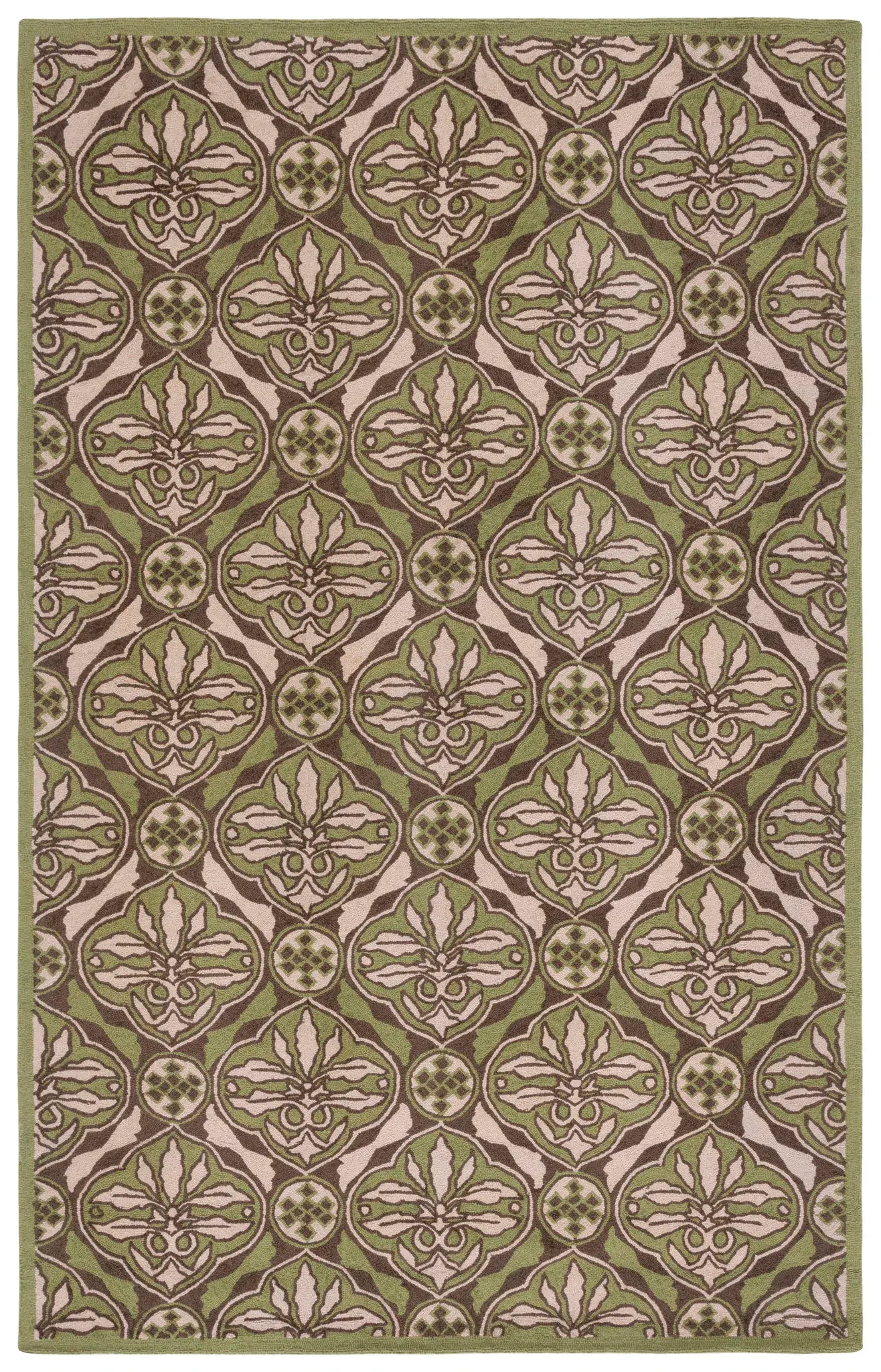 Chelsea Damask Lattice Hand-Hooked Wool Rug