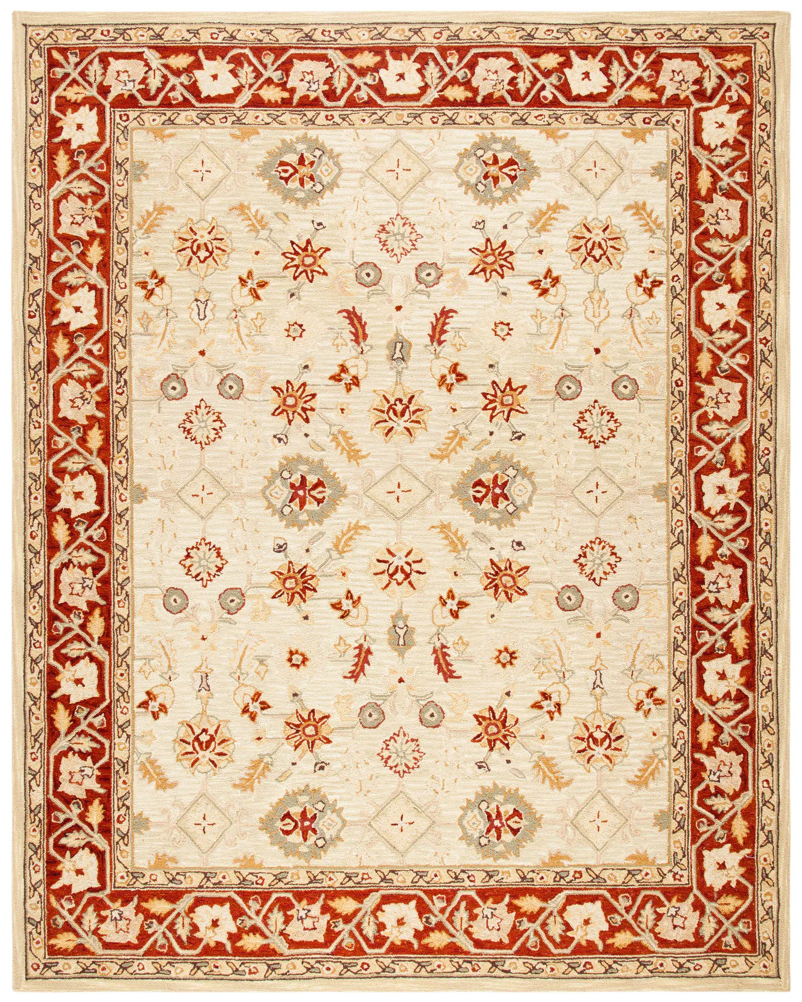Chelsea Geometric Floral Hand-Hooked Wool Rug