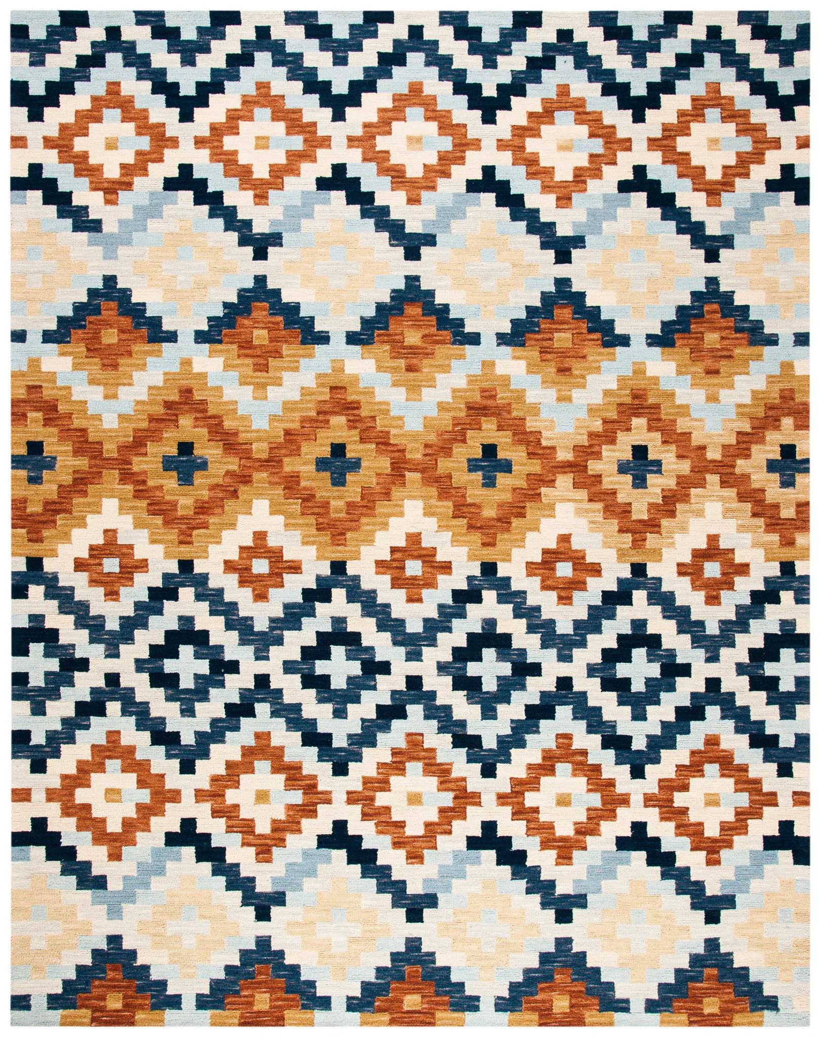 Chelsea Stepped Diamond Hand-Hooked Wool Rug