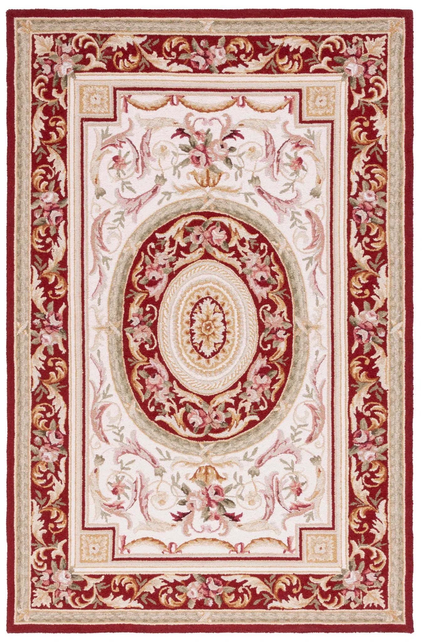 Chelsea Floral Medallion Hand-Hooked Wool Rug
