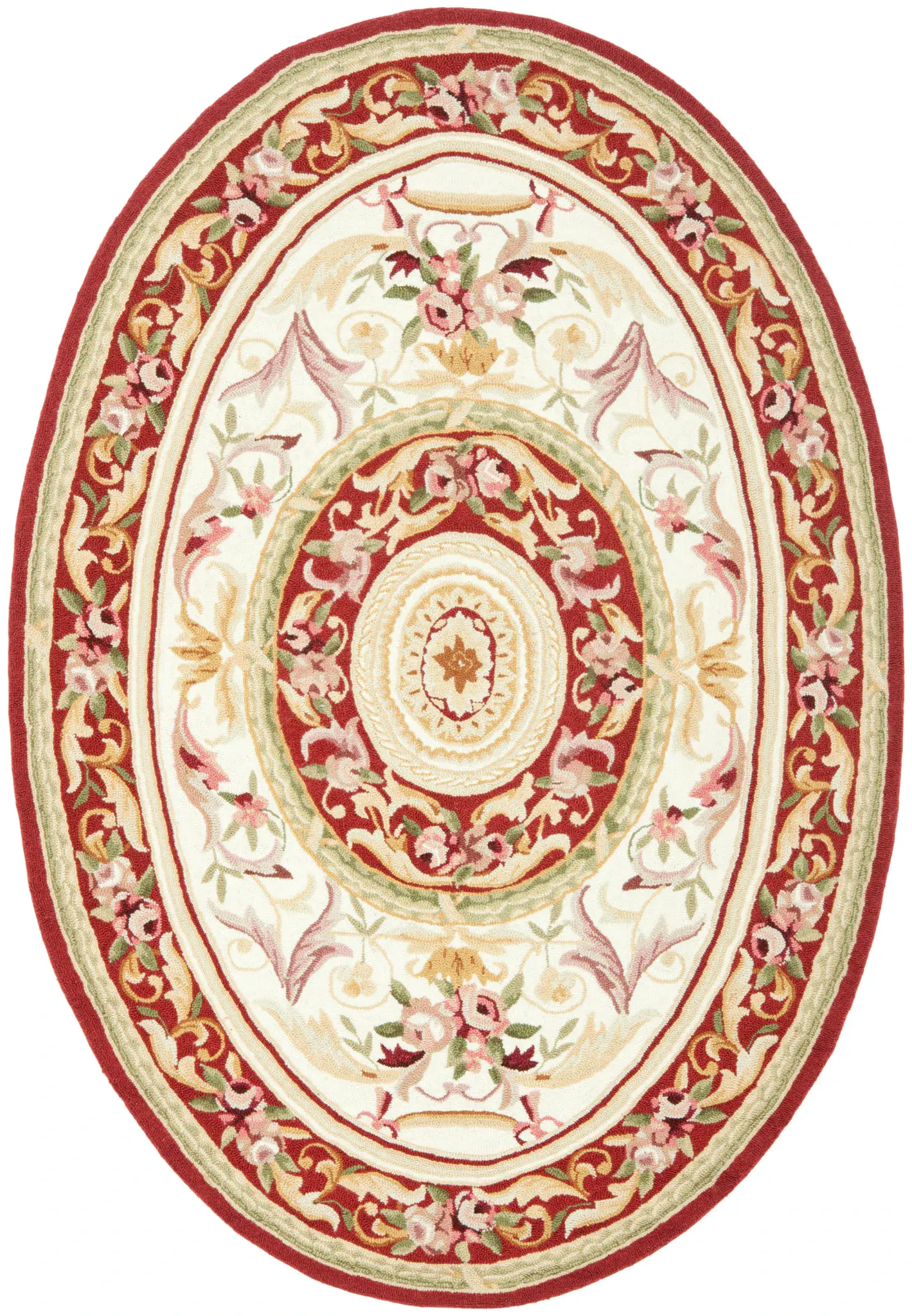 Chelsea Floral Medallion Hand-Hooked Wool Rug