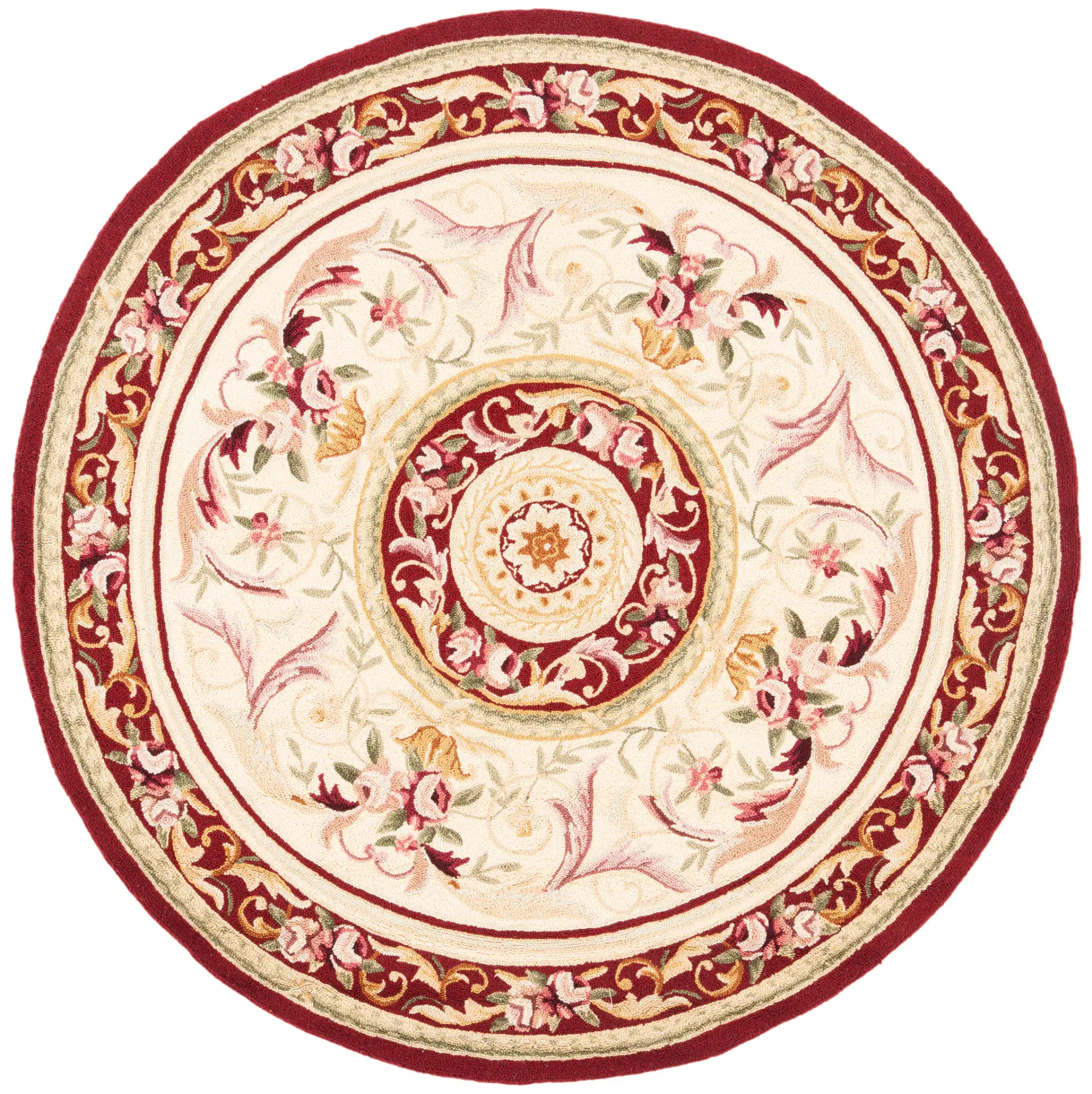 Chelsea Floral Medallion Hand-Hooked Wool Rug