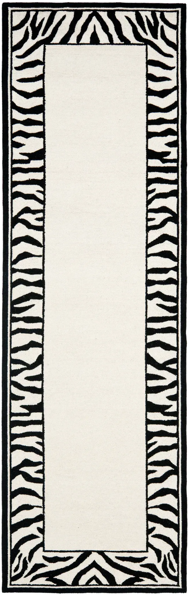 Chelsea Zebra Border Hand-Hooked Wool Rug